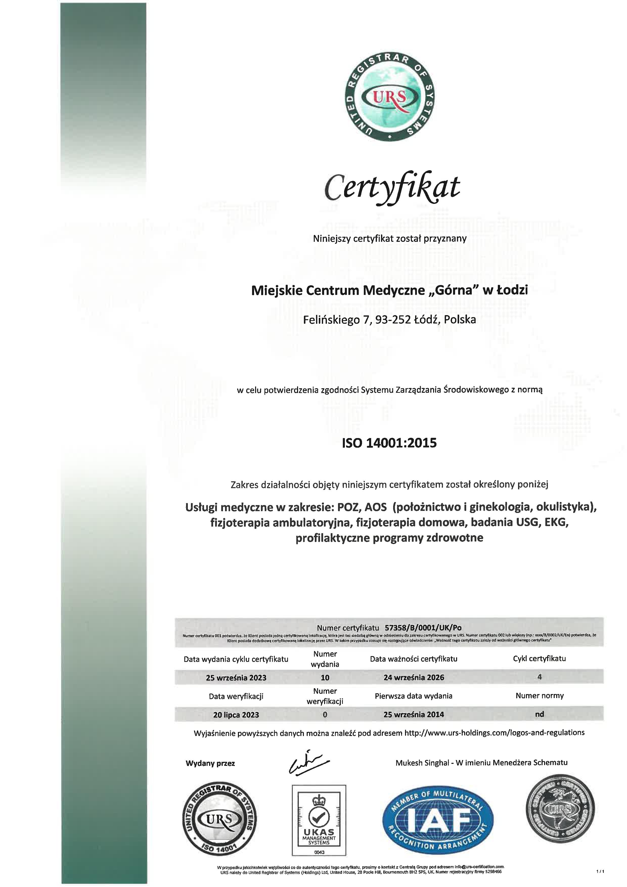 ISO 14001 Felińskiego