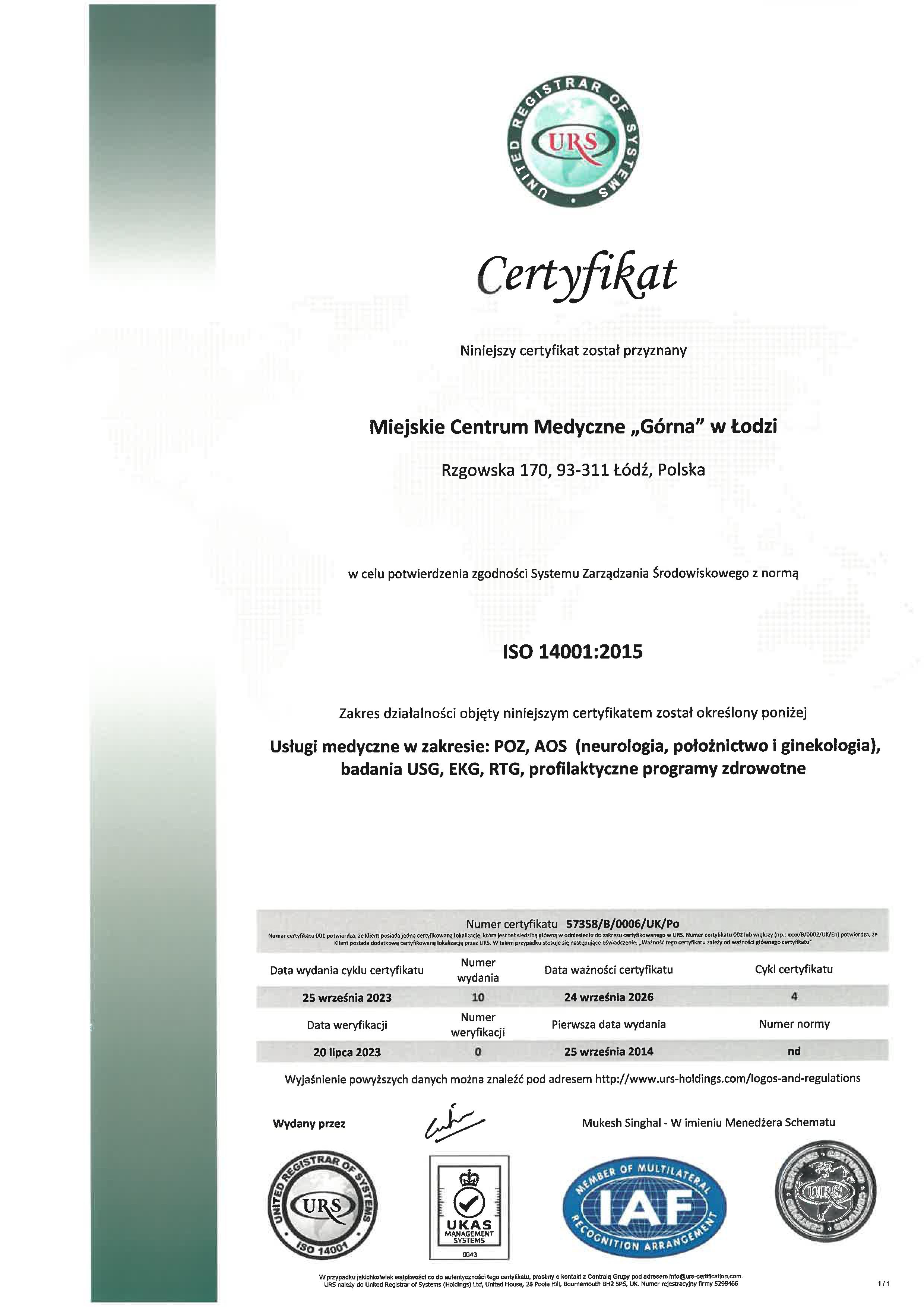 ISO 14001 Rzgowska