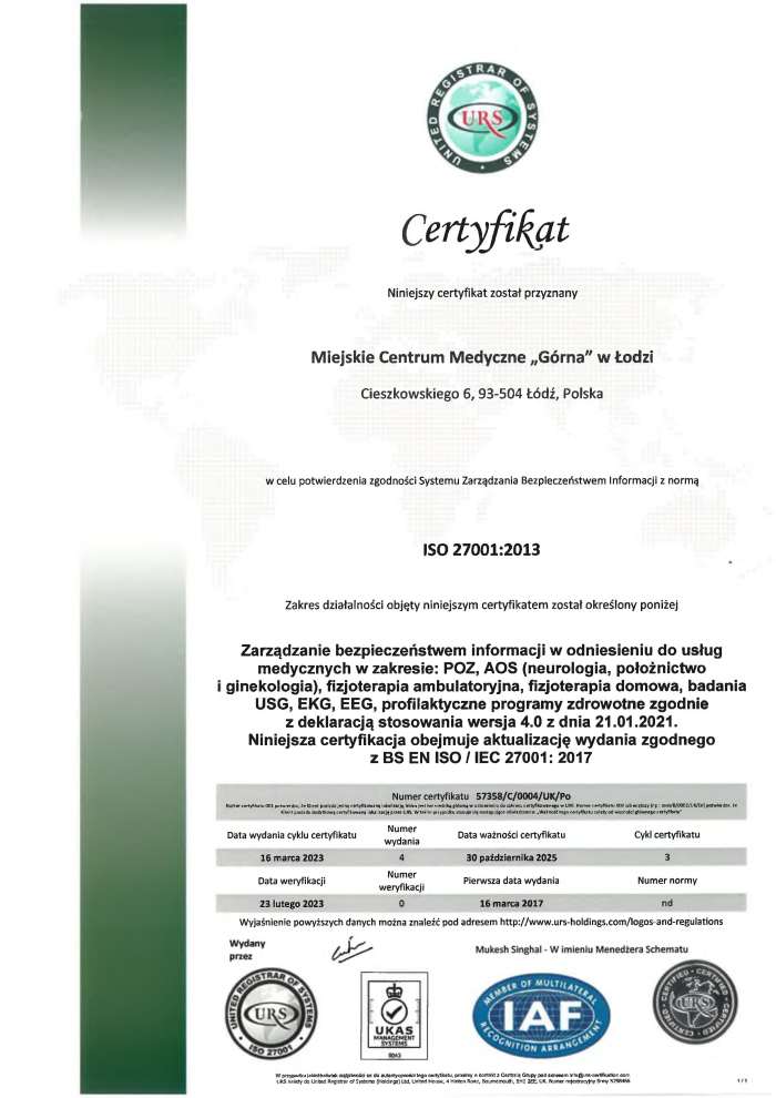 ISO 27001 Cieszkowskiego