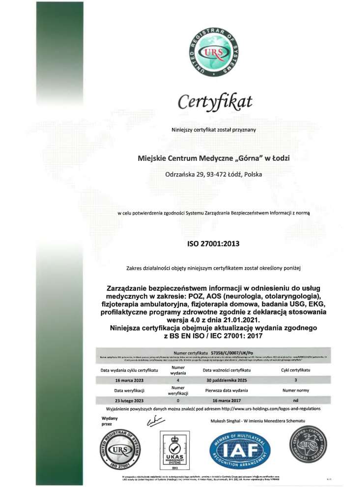 ISO 27001 Odrzańska