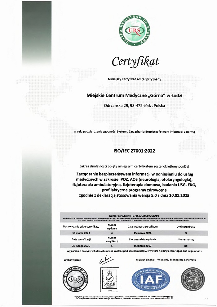 ISO 27001 Odrzańska
