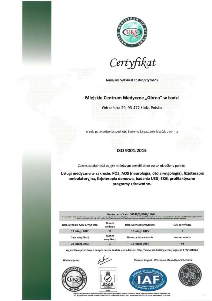 ISO 9001 Odrzańska