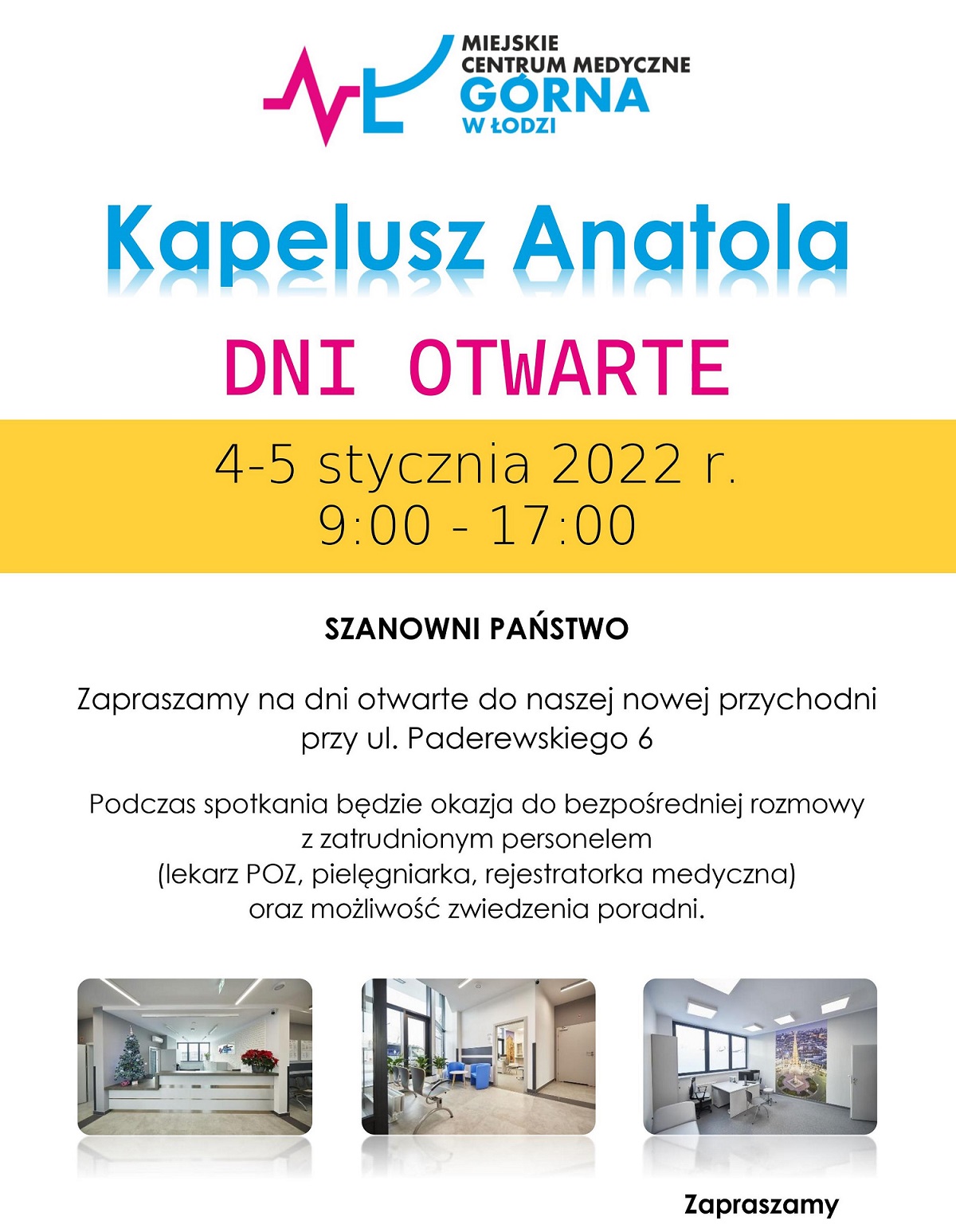 Zaproszenie na dni otwarte Kapelusz Anatola