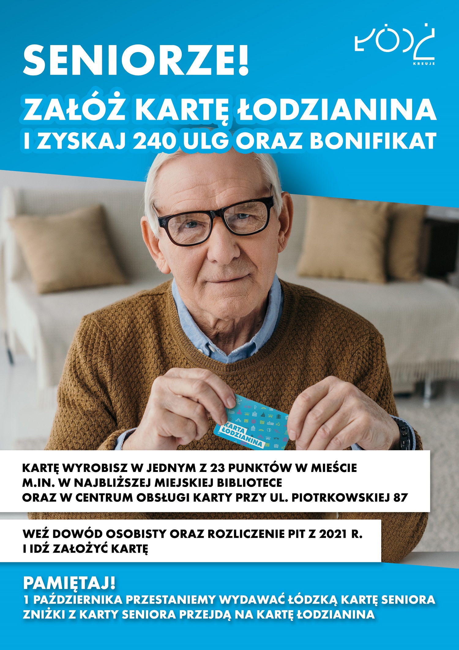 karta lodzianina dla seniora plakatA4